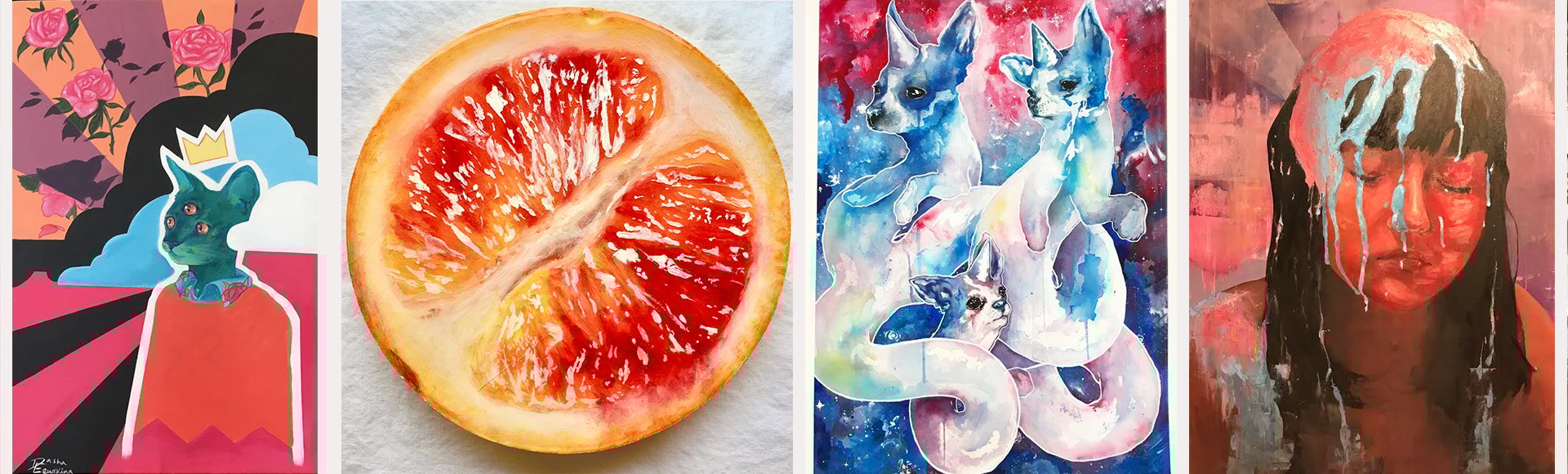 Paintings by Dasha Egudkina, Grade 12, Peter Dalglish Art Award Recipient 2018